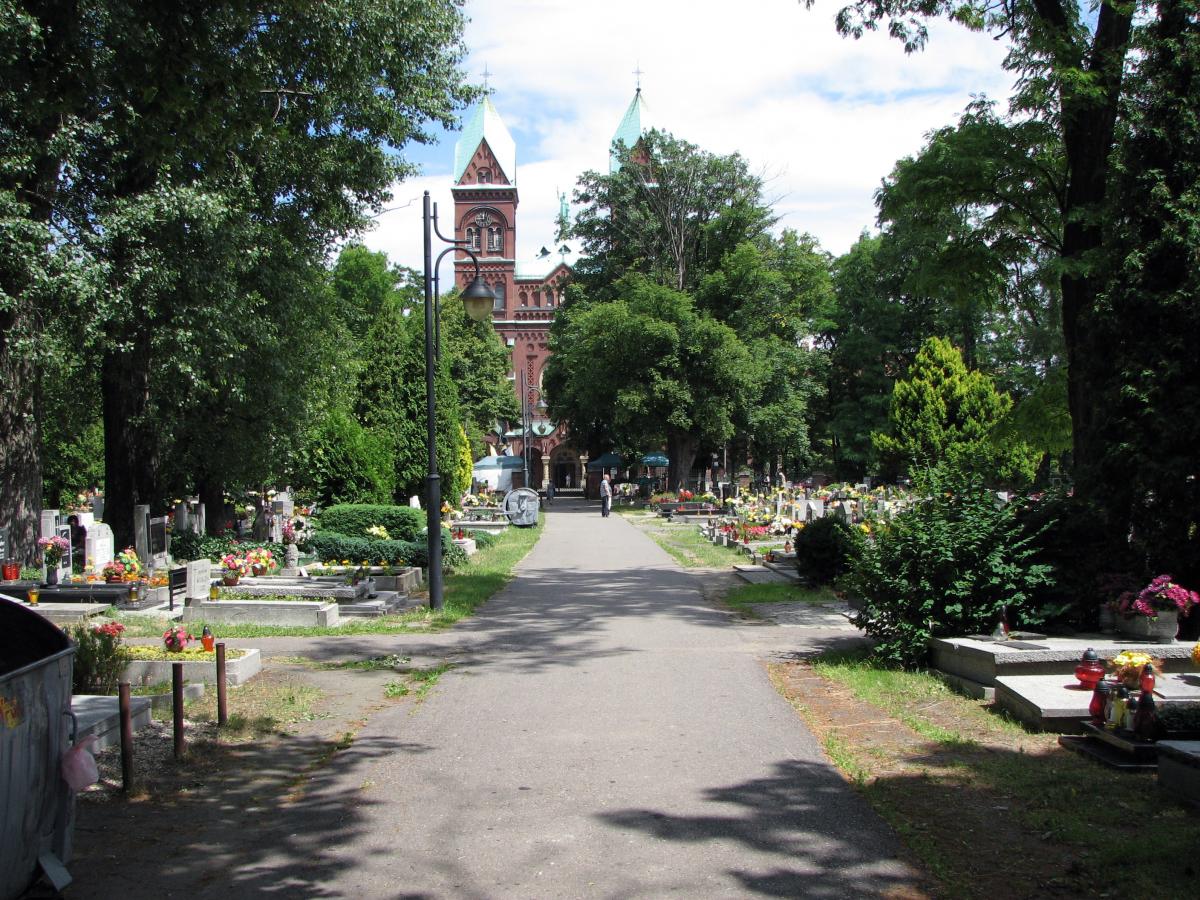 Wikipedia, Cemetery on Panewnicka Street in Katowice, Exterior of the Basilica in Katowice Panewniki