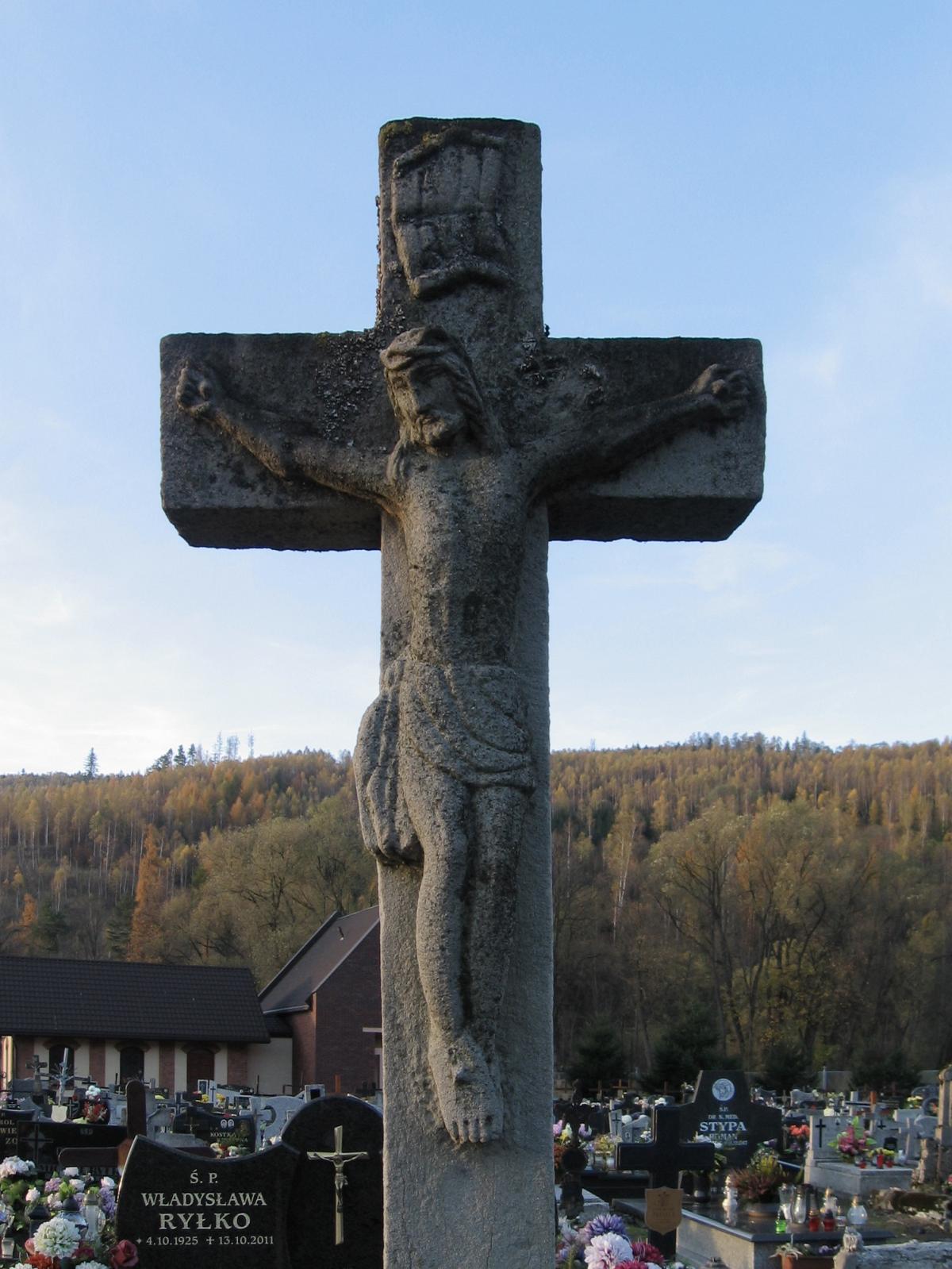 Wikipedia, Cemetery in Rajcza, Graves in Silesian Voivodeship, Self-published work, Stone crosses in