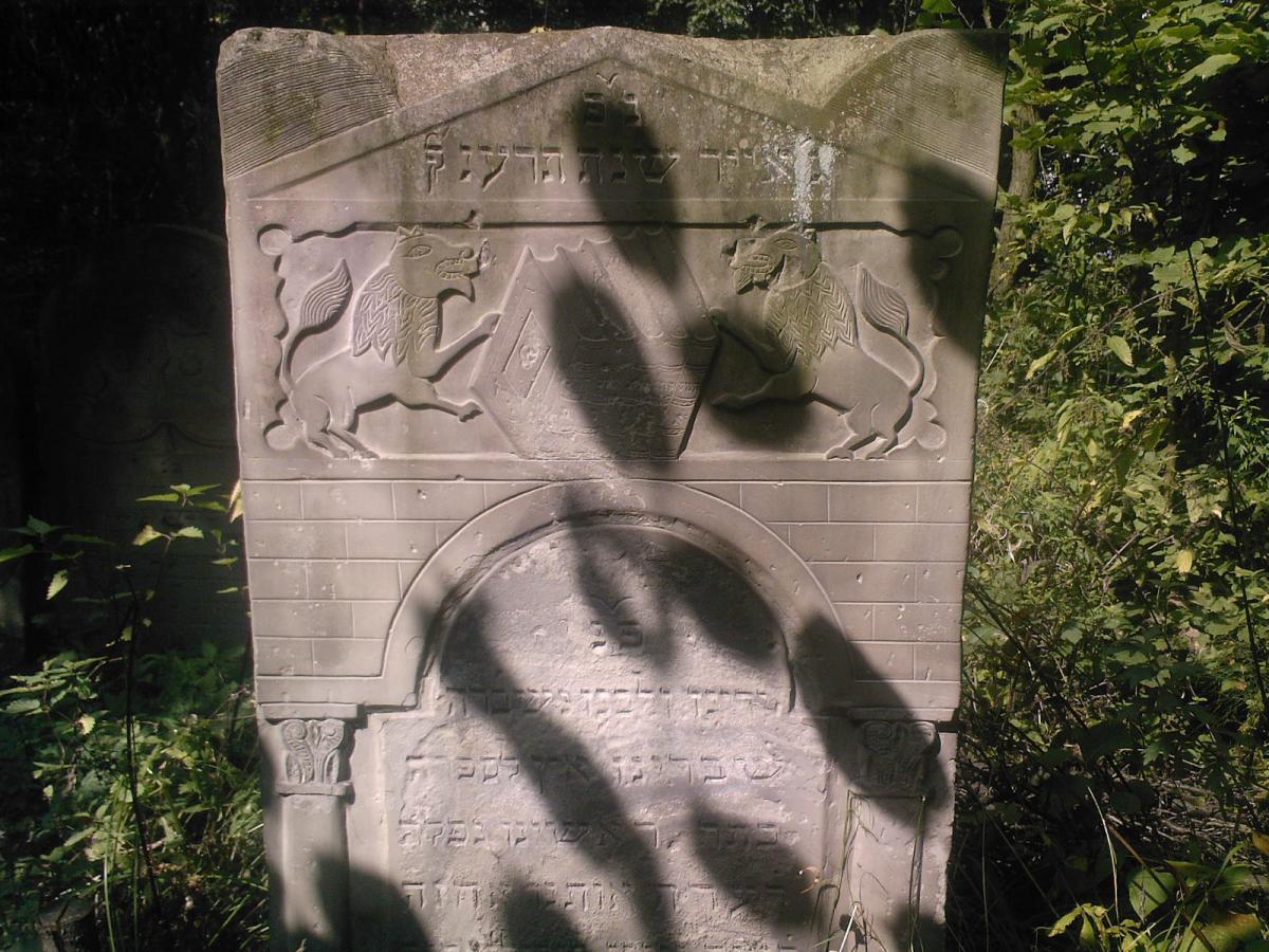 Wikipedia, Books on Jewish gravestones in Poland, Jewish Cemetery in Bodzentyn, Lion of Judah on Jew