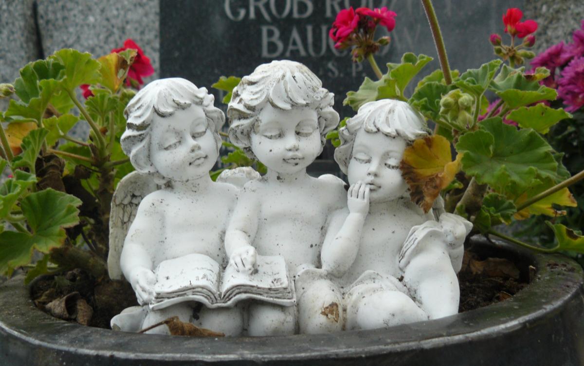 Wikipedia, Cemetery in Witkowo, Self-published work, Statues of angels