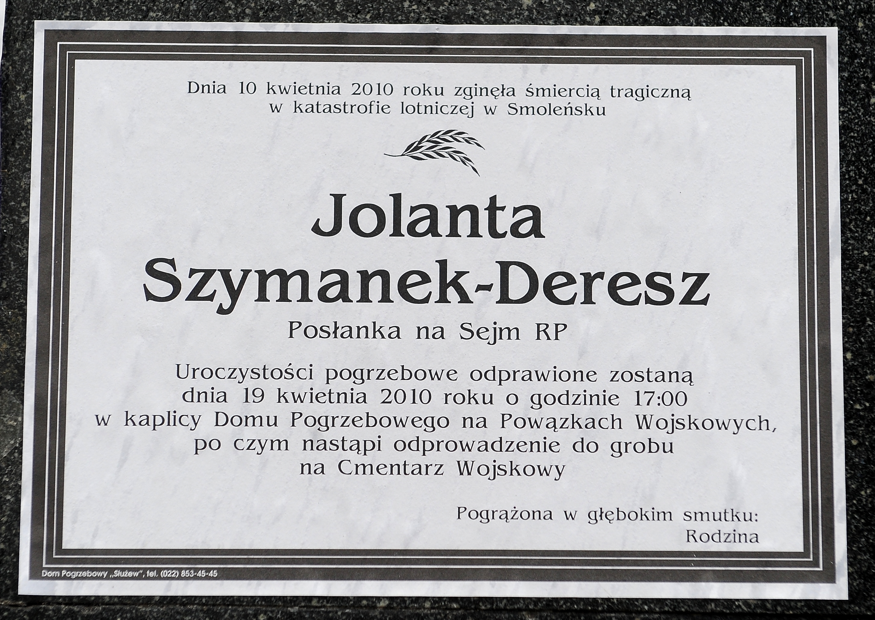 Wikipedia, 2010 obituaries, Jolanta Szymanek-Deresz, Obituaries of Poland, Self-published work