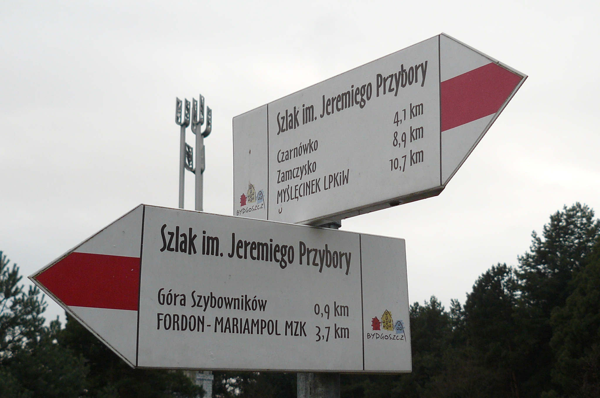 Wikipedia, Fordon (Bydgoszcz), Hiking and footpath signs in Poland, Jeremi Przybora, Self-published 